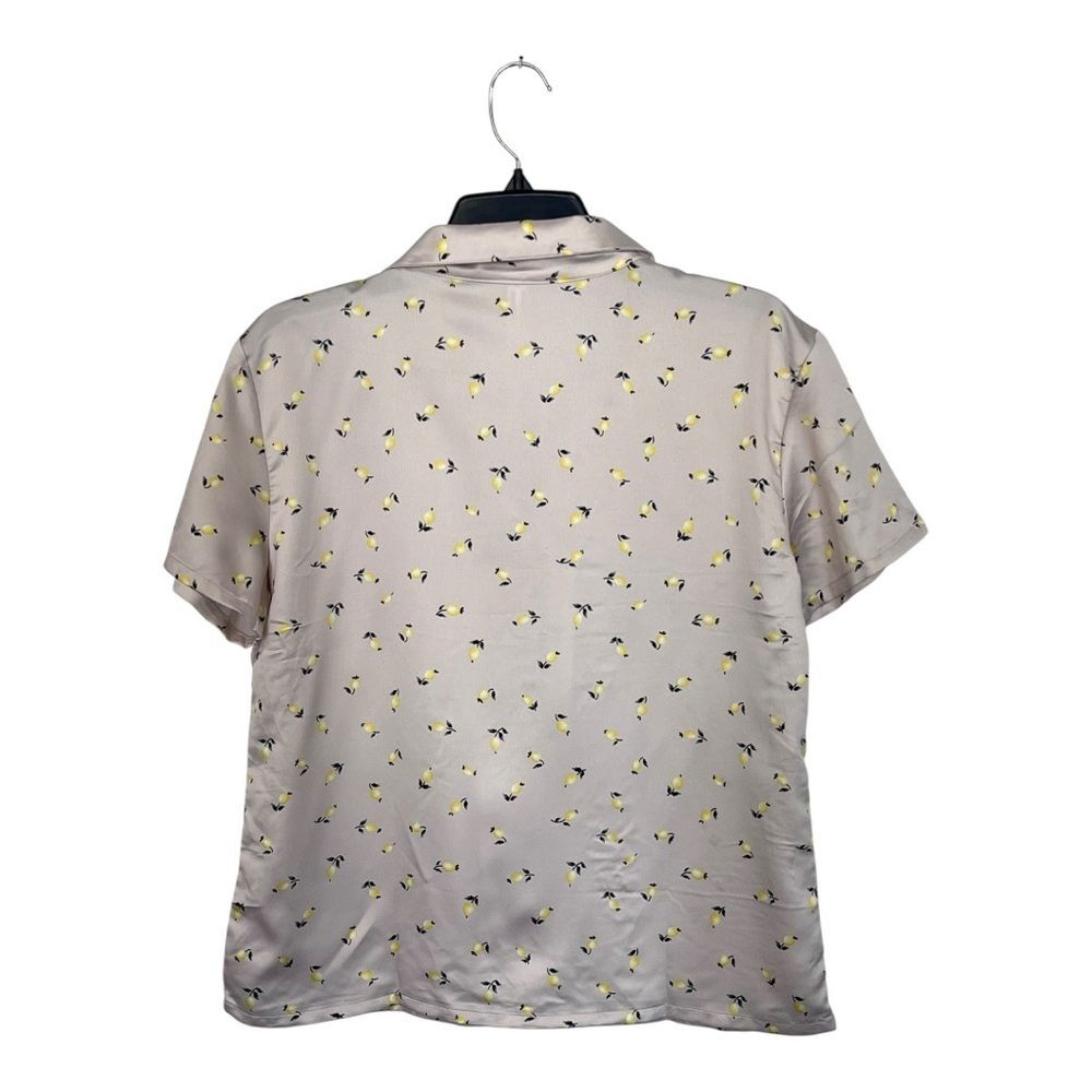 Flora Nikrooz | Katrina Lemon Pajama Satin‎ Top Size M - Picture 4 of 6